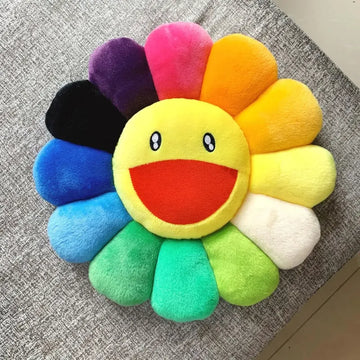 Rainbow Flower Plush Mat Kawaii