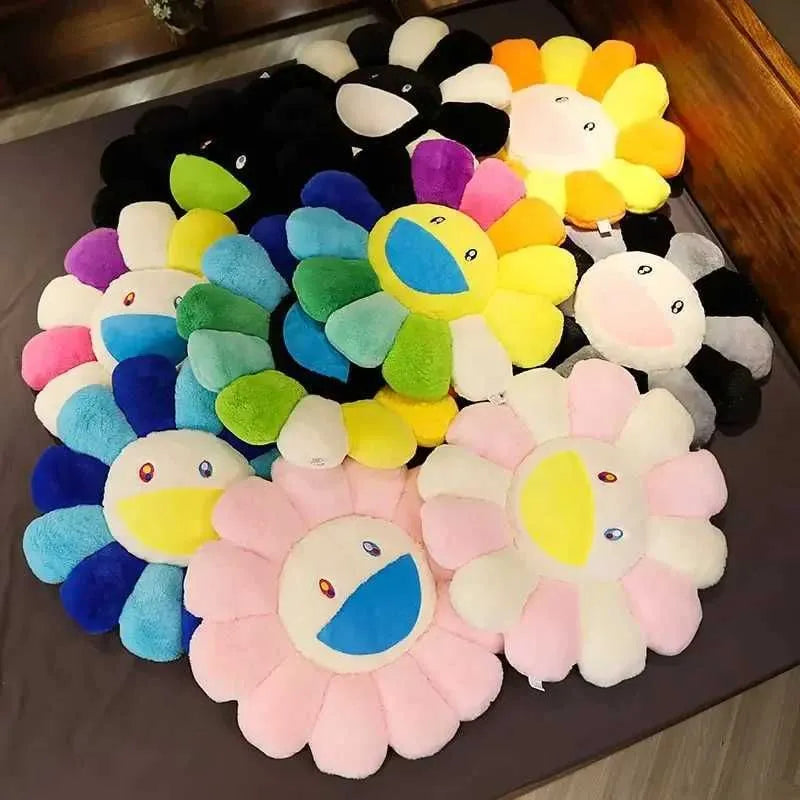 Rainbow Flower Plush Mat Kawaii