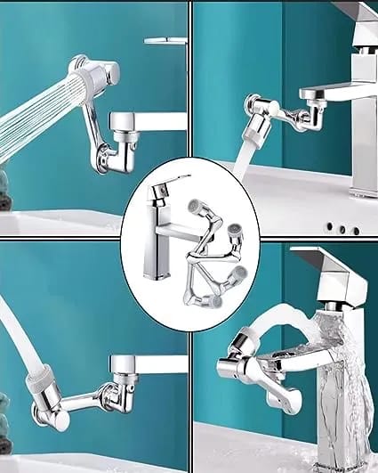360 degree swivel faucet extension arm tap front view