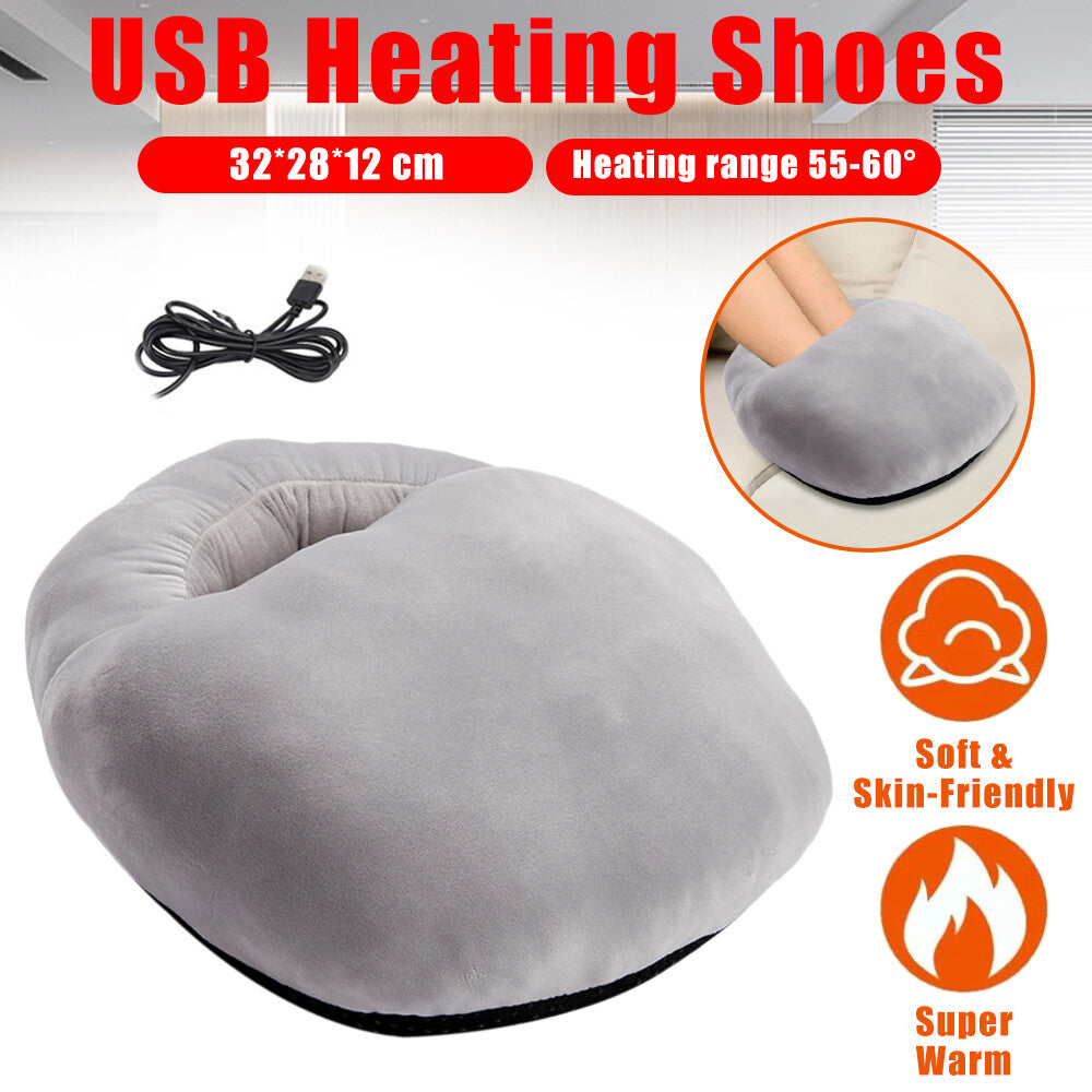 USB heated feet warmer slippers electric heating pad front