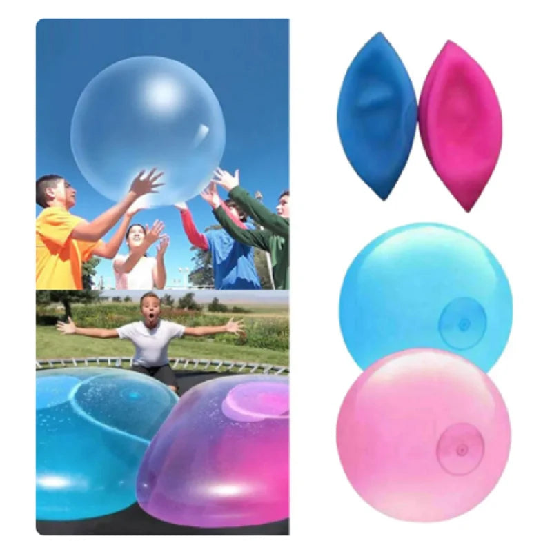 Giant inflatable bubble water ball outdoors backyard play