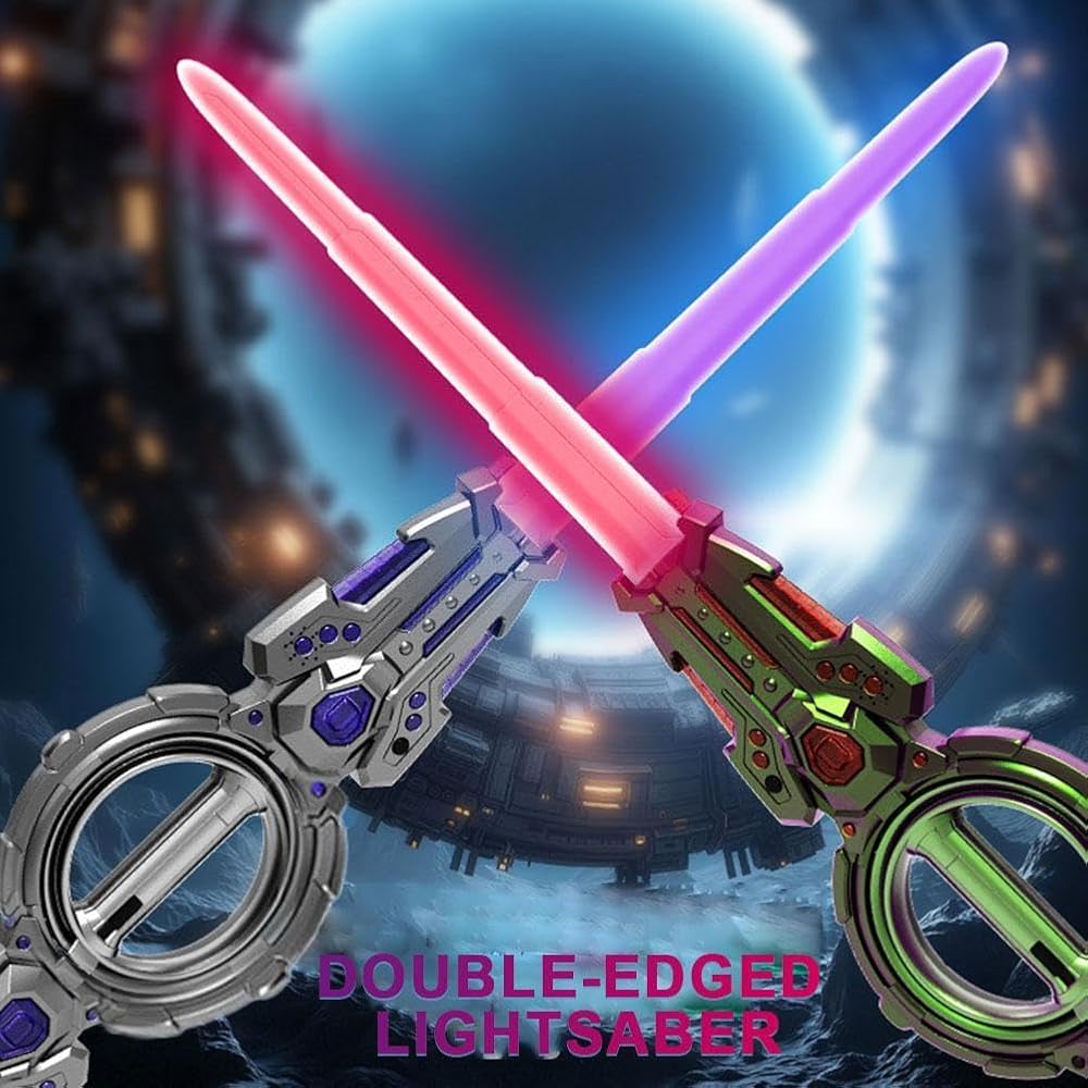 Retractable lightsaber toy LED light up close-up