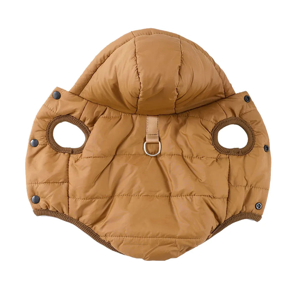 Dog jacket size chart XS to XL fleece winter coat