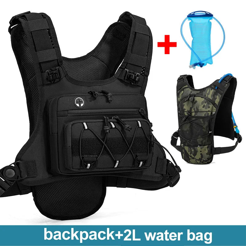 Lightweight running chest pack side profile view