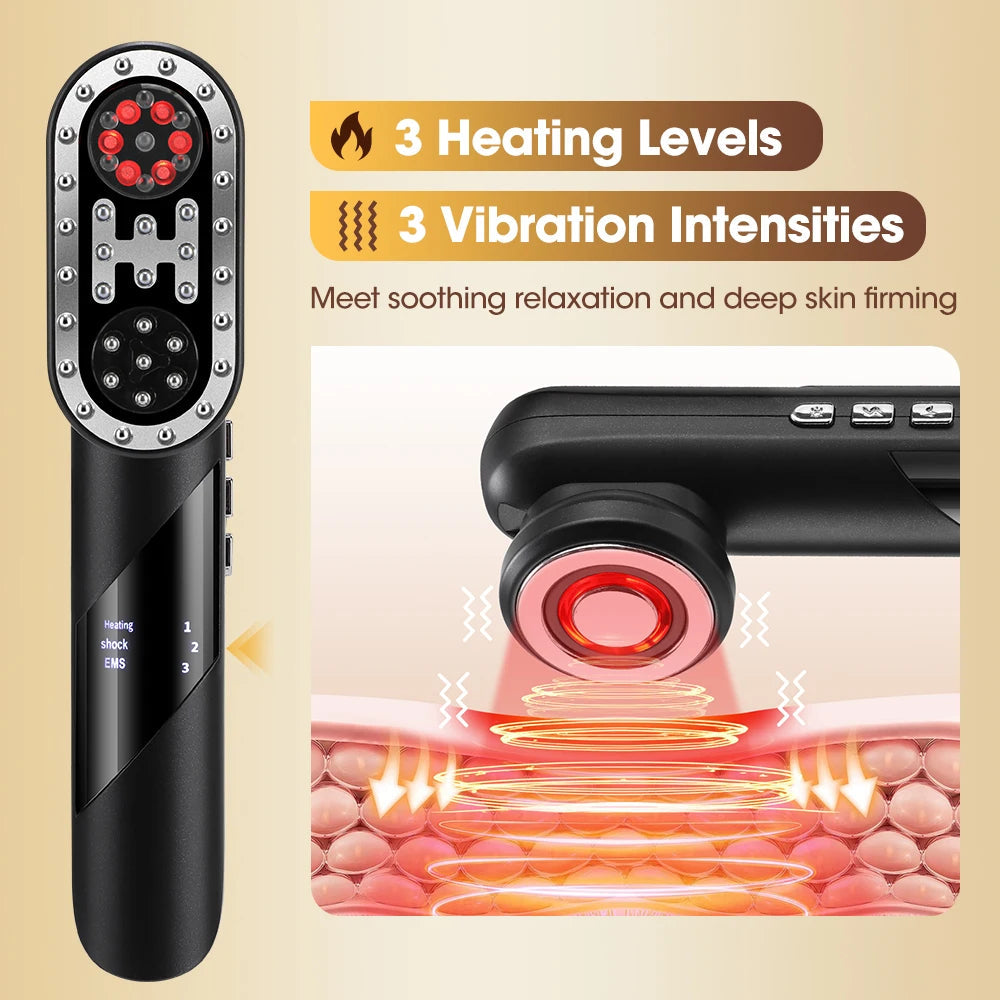 4-in-1 massage comb showing four therapy modes