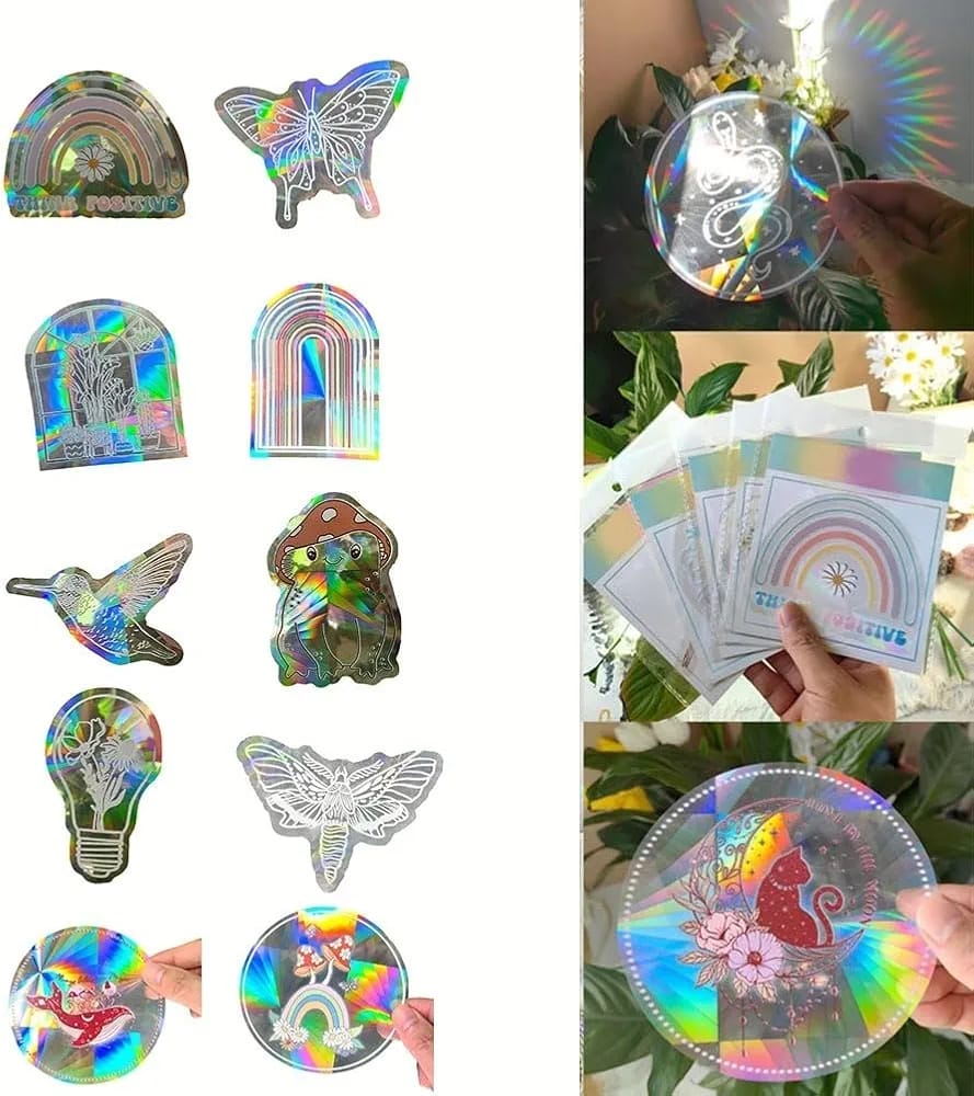 Rainbow window cling sticker sunlight prism effect