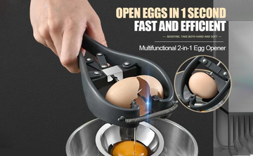 Stainless steel egg cracker and separator one-handed kitchen tool