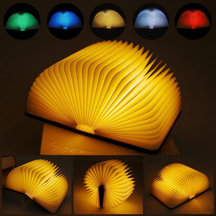 Wooden book light USB charging port detail